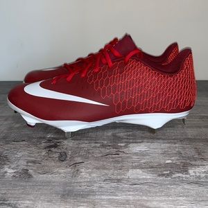 Nike Vapor low cut Red and White Baseball cleats Mens Size 11.5